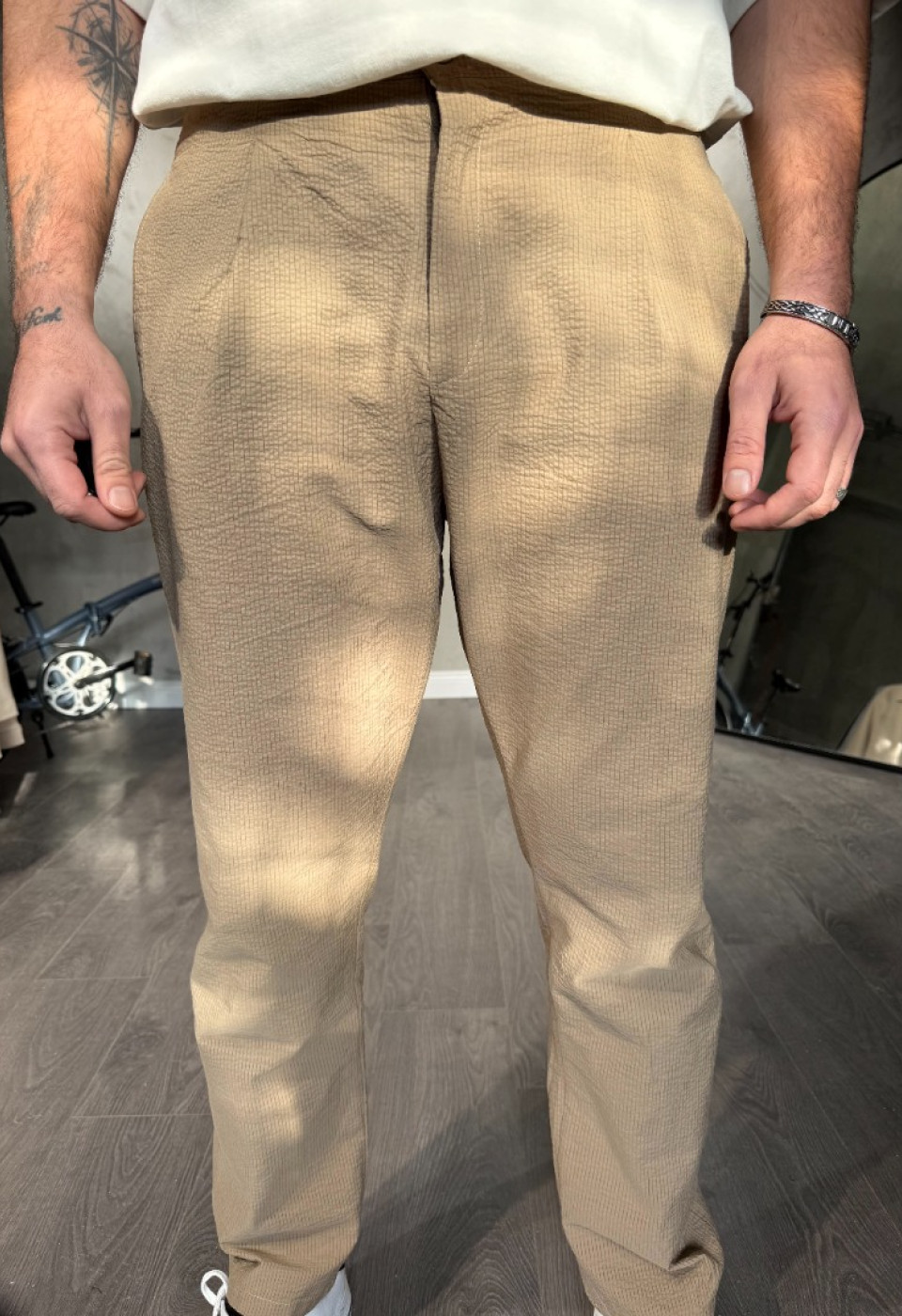 Çizgili Boyfriend Pantolon