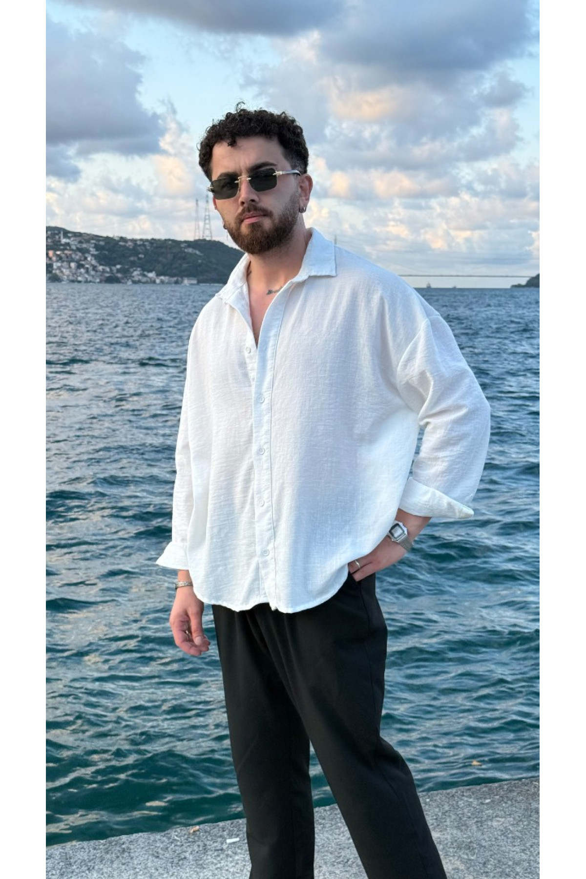 Beyaz Overize Gömlek Beyaz Overize Gömlek