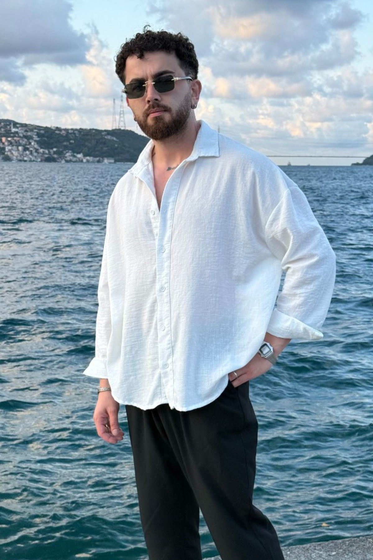 Beyaz Overize Gömlek Beyaz Overize Gömlek