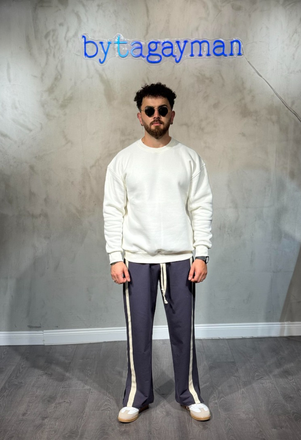 Beyaz 3’iplik Sweatshirt