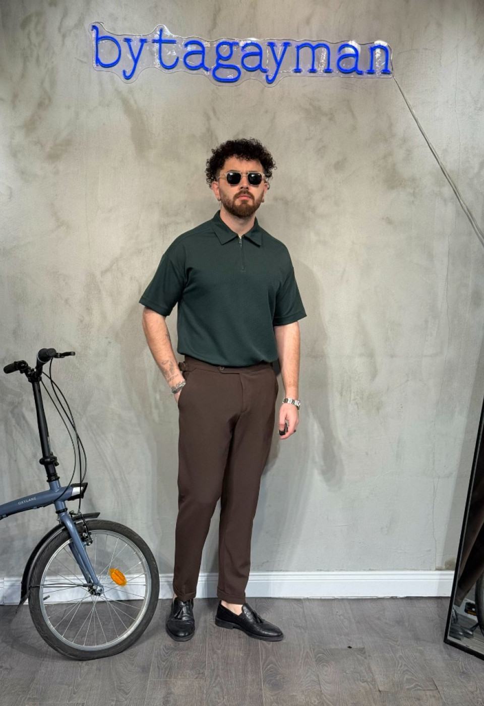 Polo Yaka Yeşil T-Shirt