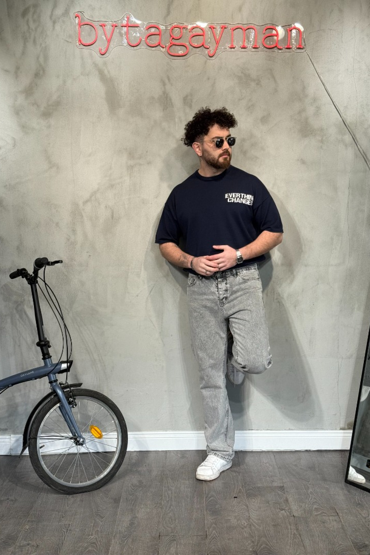 Oversize Lacivert T-Shirt