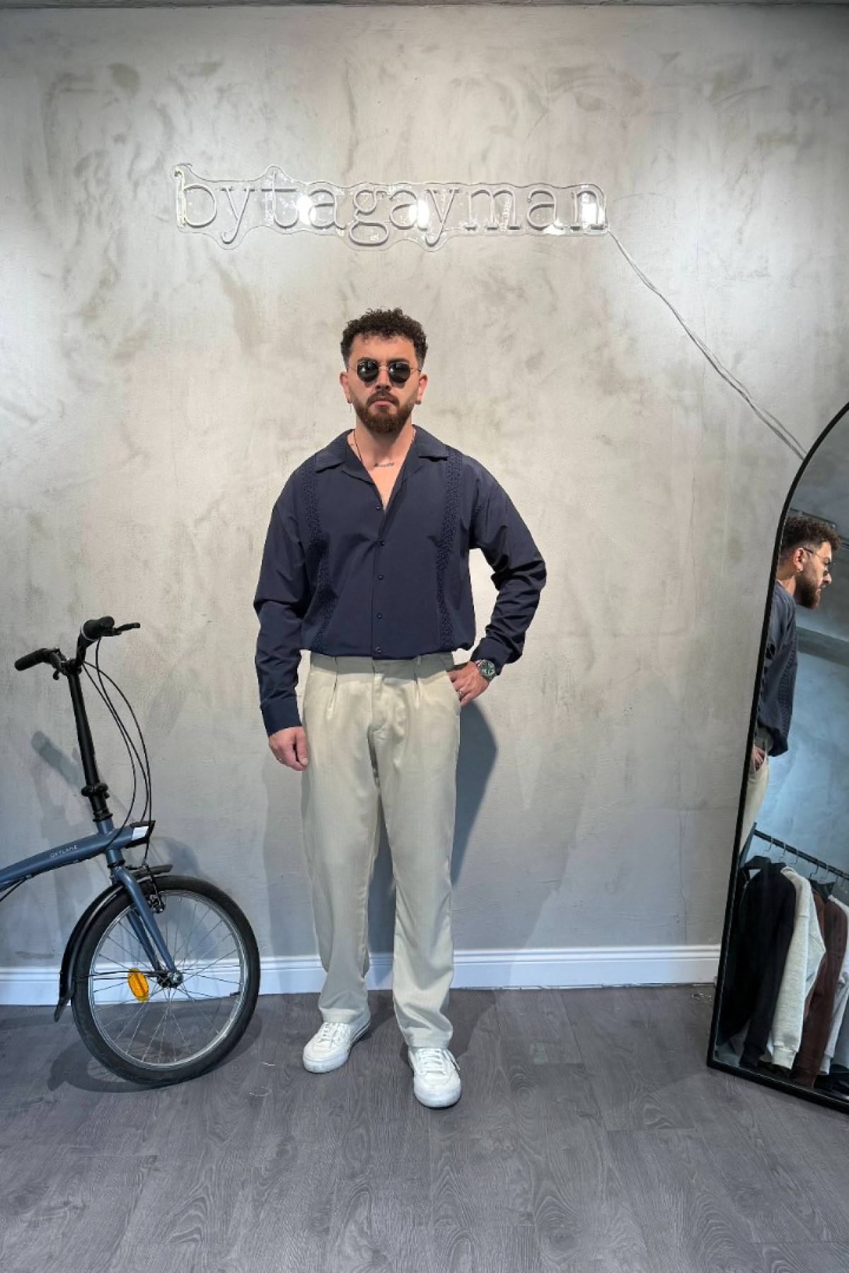 Oversize Nakışlı Laci Gömlek