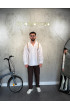 Oversize Nakışlı Beyaz Gömlek