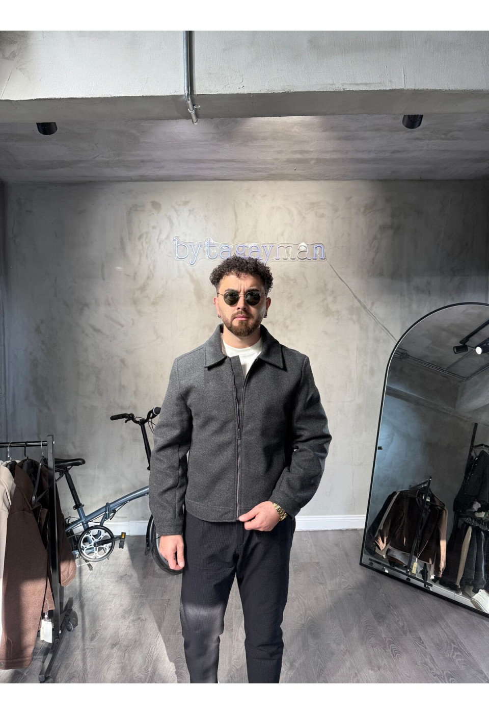 Antrasit Kaşe Ceket