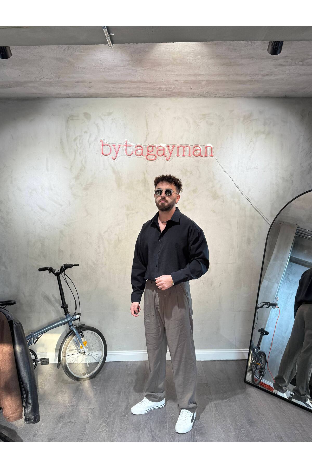 Siyah Oversize Modal Gömlek Siyah Oversize Modal Gömlek