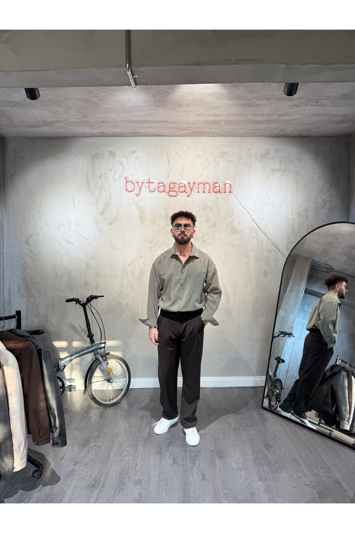 Haki Oversize Modal Gömlek Haki Oversize Modal Gömlek