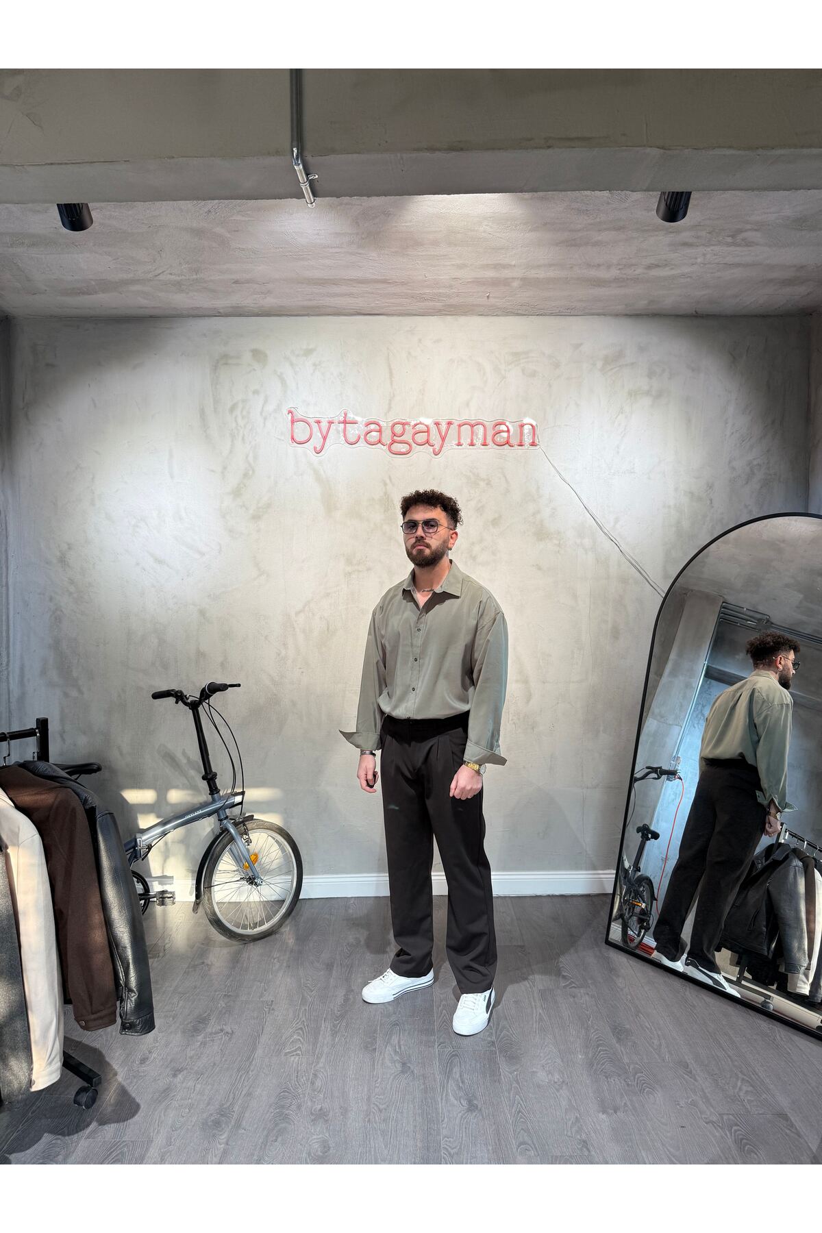 Haki Oversize Modal Gömlek Haki Oversize Modal Gömlek