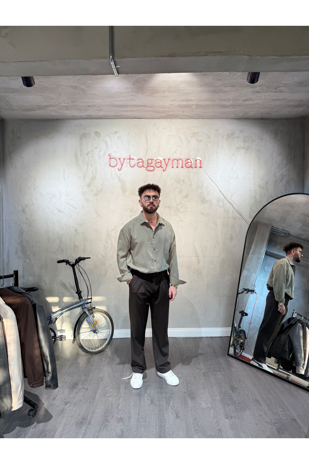 Haki Oversize Modal Gömlek Haki Oversize Modal Gömlek