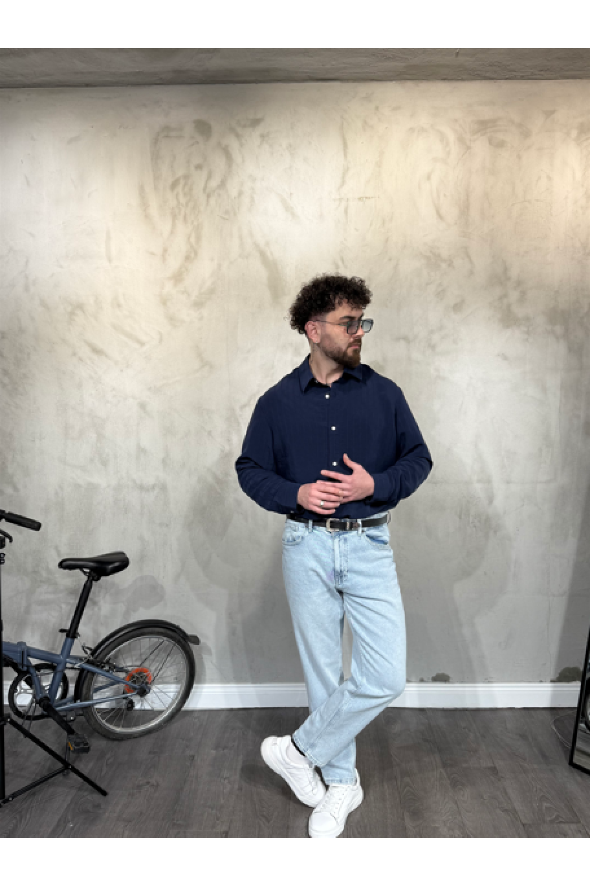 Modal Şeritli Oversize Laci Gömlek Modal Şeritli Oversize Laci Gömlek