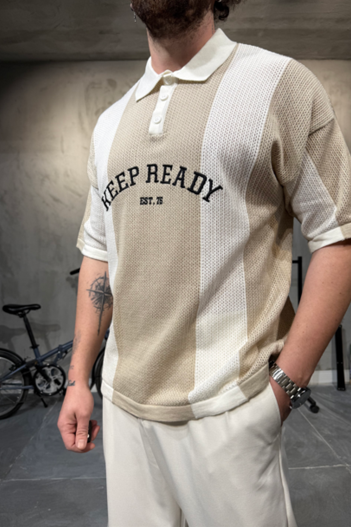 Polo Yaka Açık Kahve T-Shirt