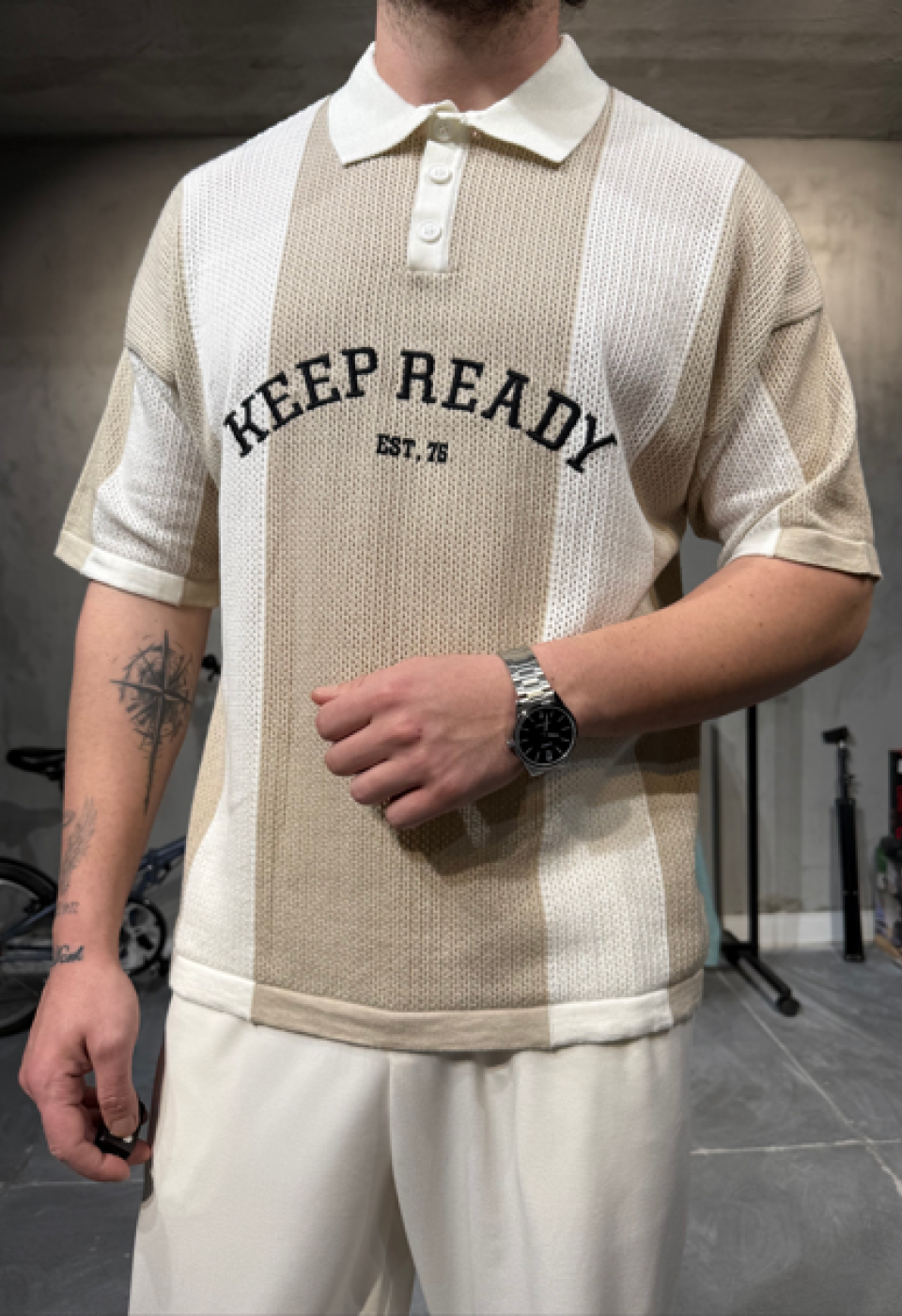 Polo Yaka Açık Kahve T-Shirt