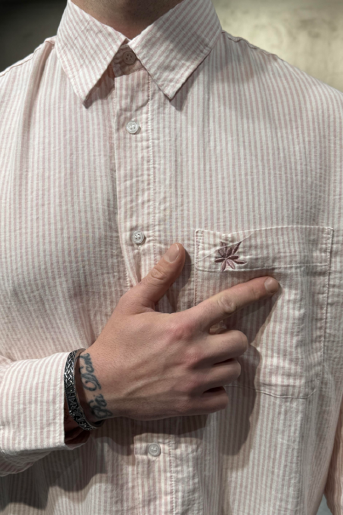 Nakışlı Pembe Oversize Gömlek