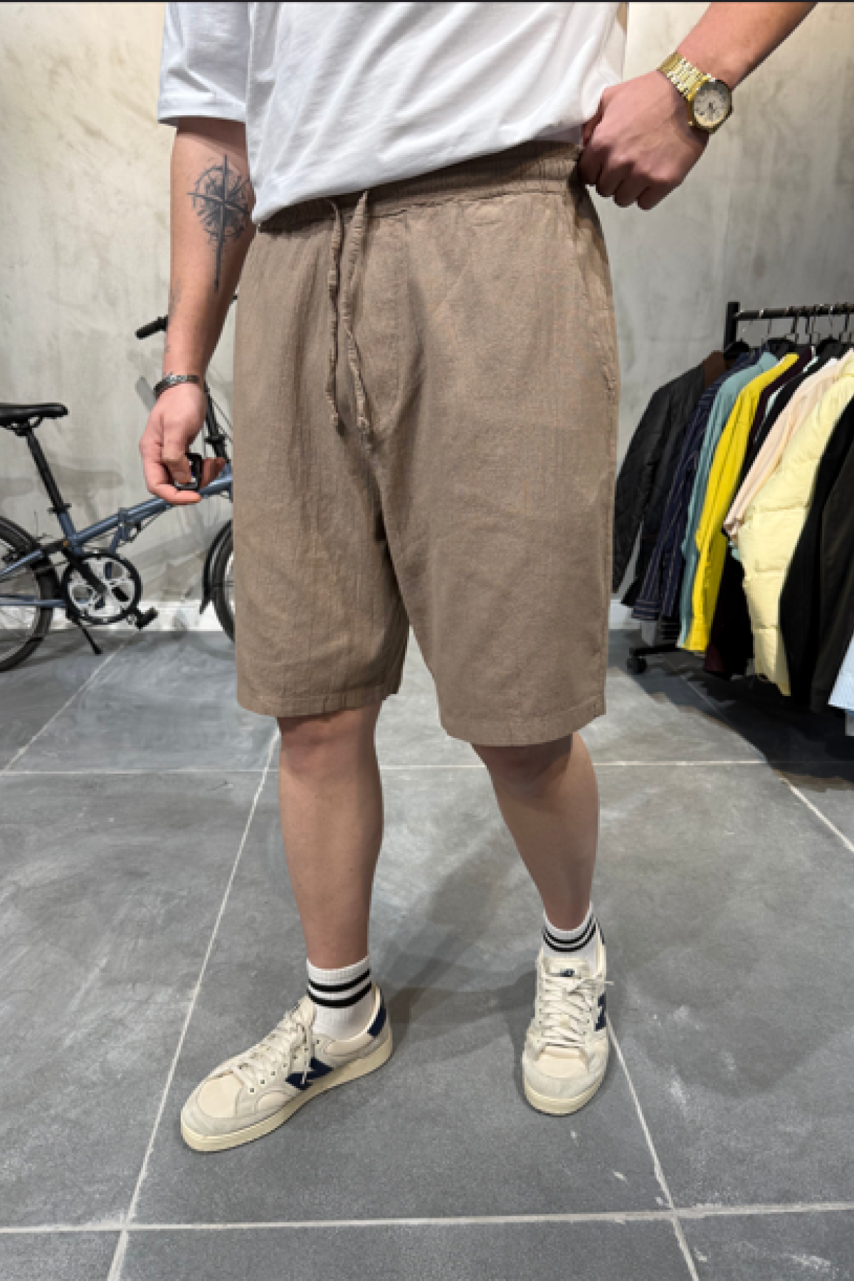Keten Kahve Şort