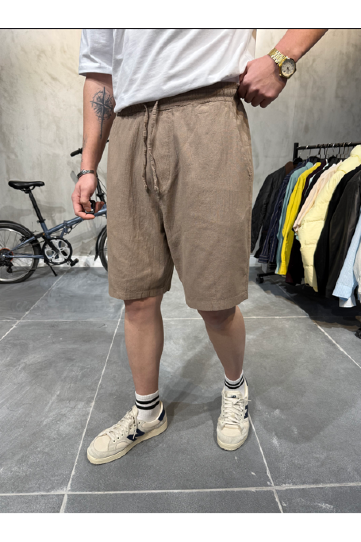 Keten Kahve Şort