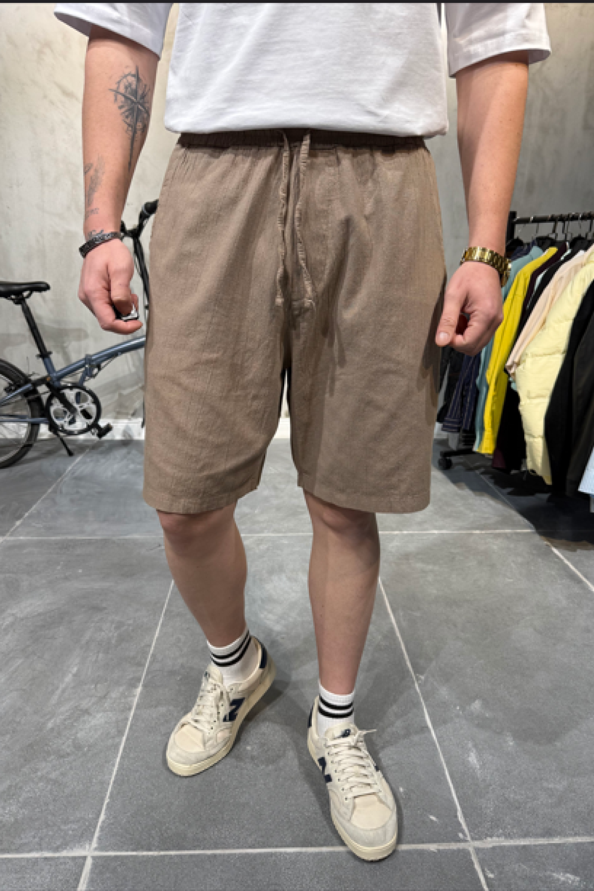 Keten Kahve Şort