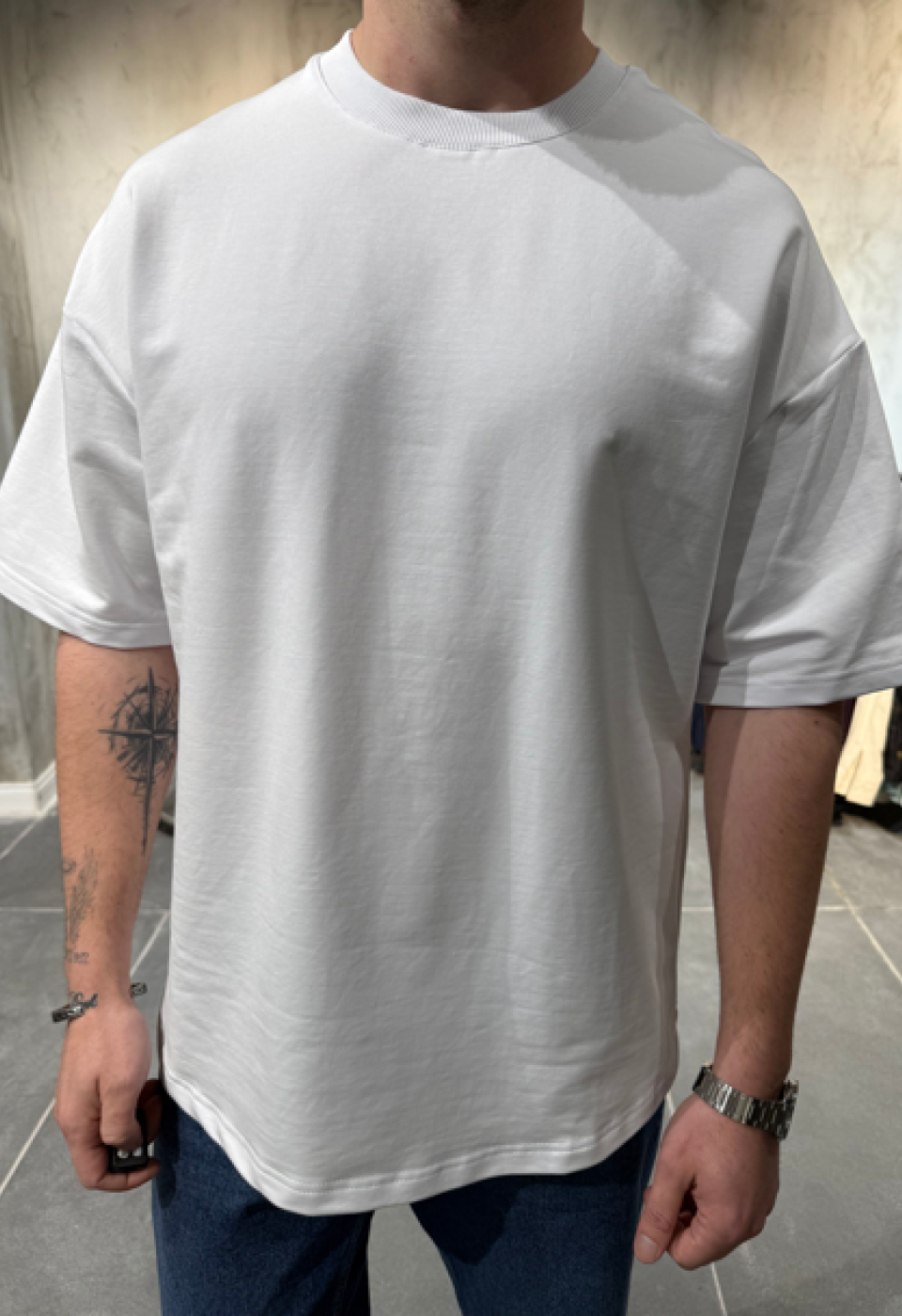 Basic Oversize Beyaz T-Shirt