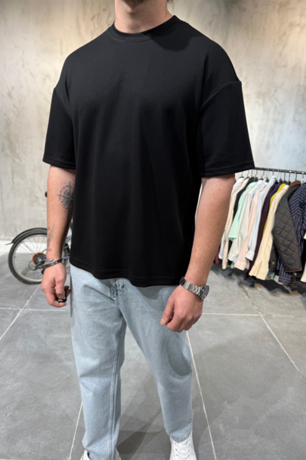 Oysho Kumaş Siyah T-Shirt Oysho Kumaş Siyah T-Shirt