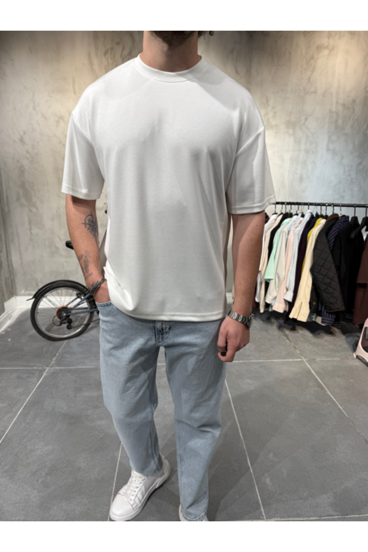 Oysho Kumaş Beyaz T-Shirt Oysho Kumaş Beyaz T-Shirt