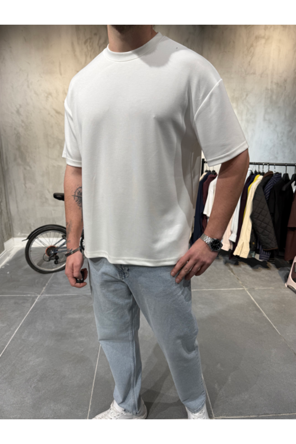 Oysho Kumaş Beyaz T-Shirt Oysho Kumaş Beyaz T-Shirt
