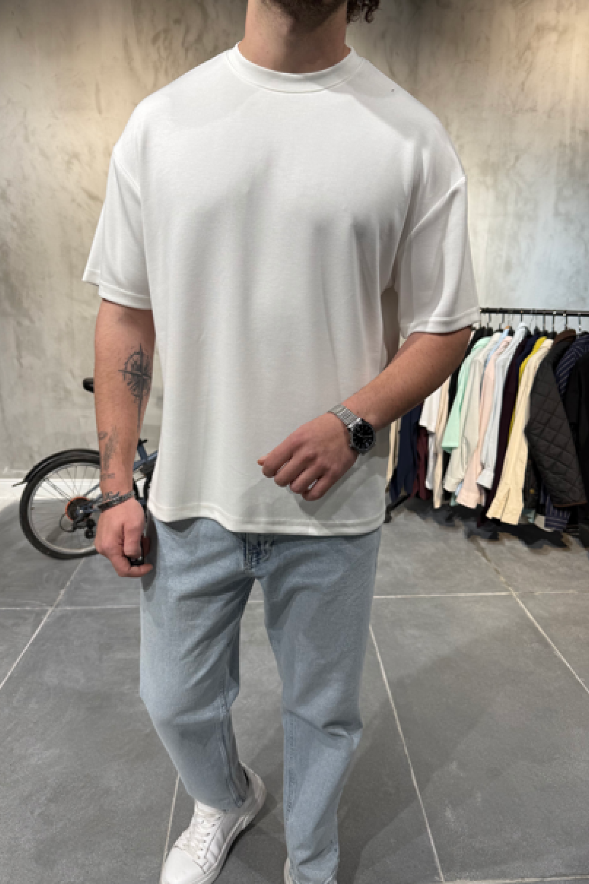 Oysho Kumaş Beyaz T-Shirt Oysho Kumaş Beyaz T-Shirt