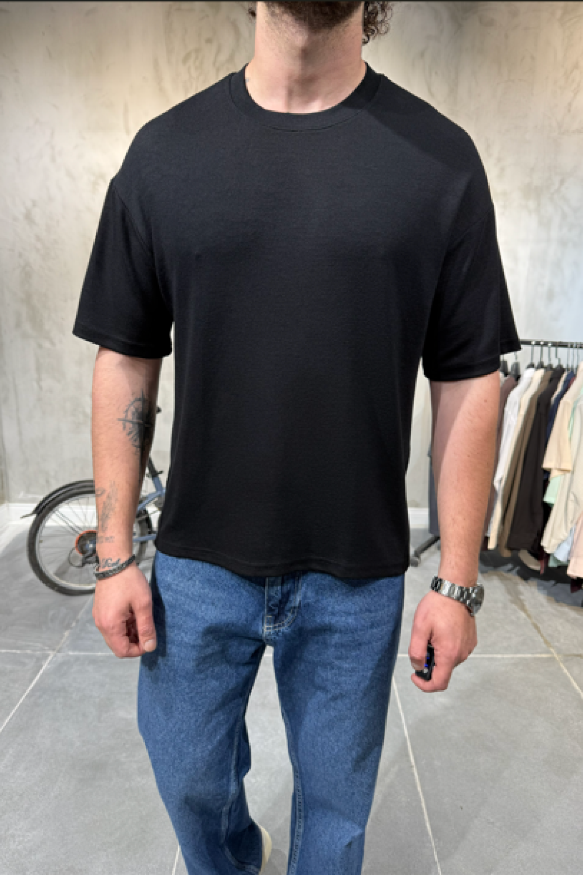 Selanik Örgü Siyah T-Shirt Selanik Örgü Siyah T-Shirt