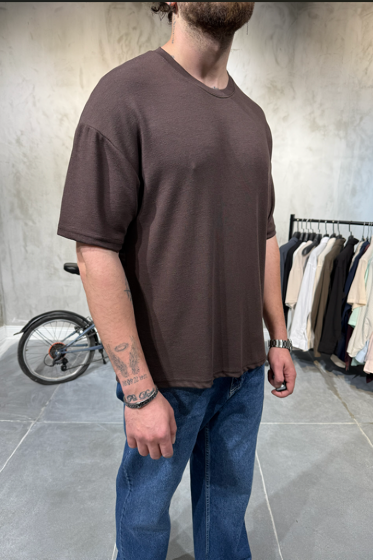 Selanik Örgü Kahve T-Shirt 