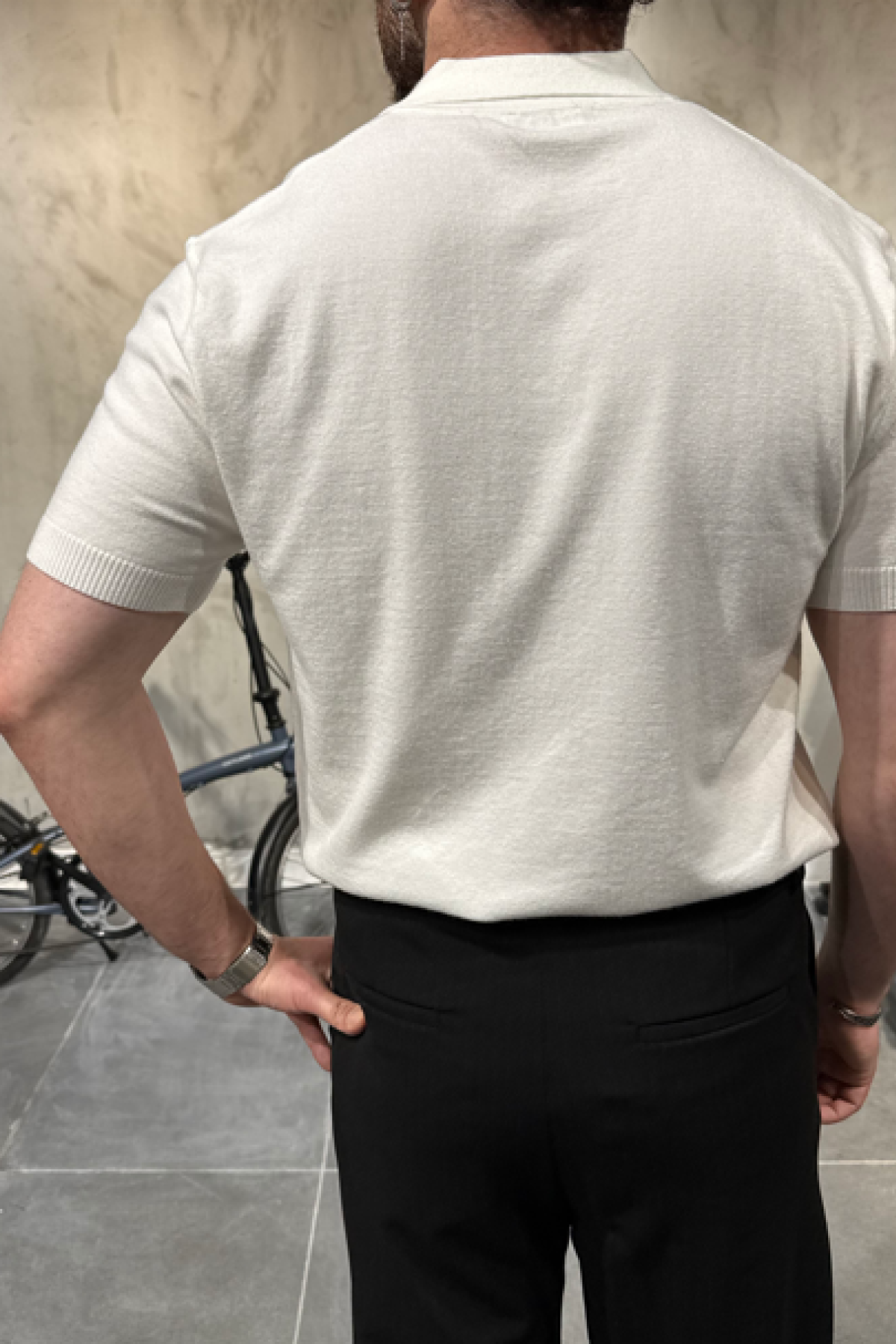 Basic Polo Yaka Beyaz T-Shirt