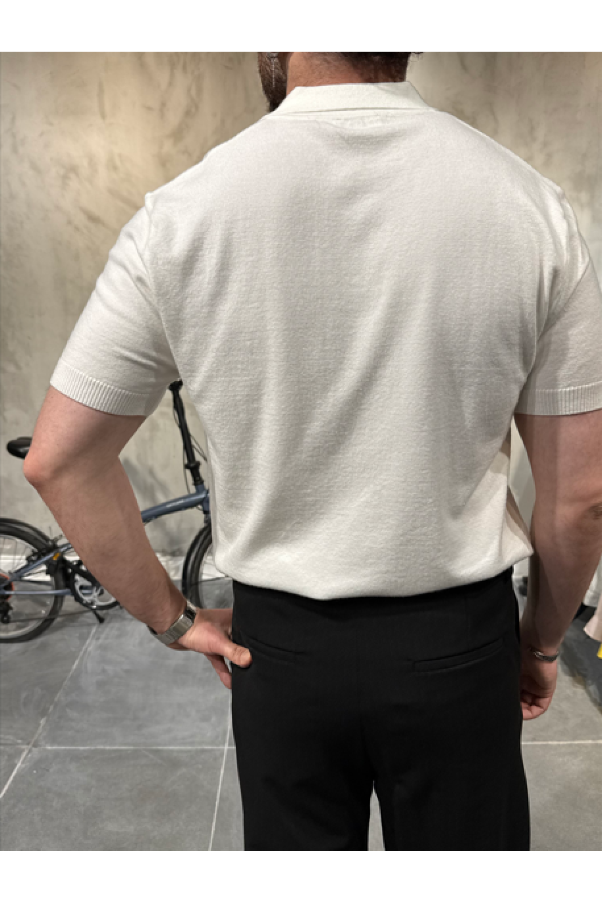 Basic Polo Yaka Beyaz T-Shirt