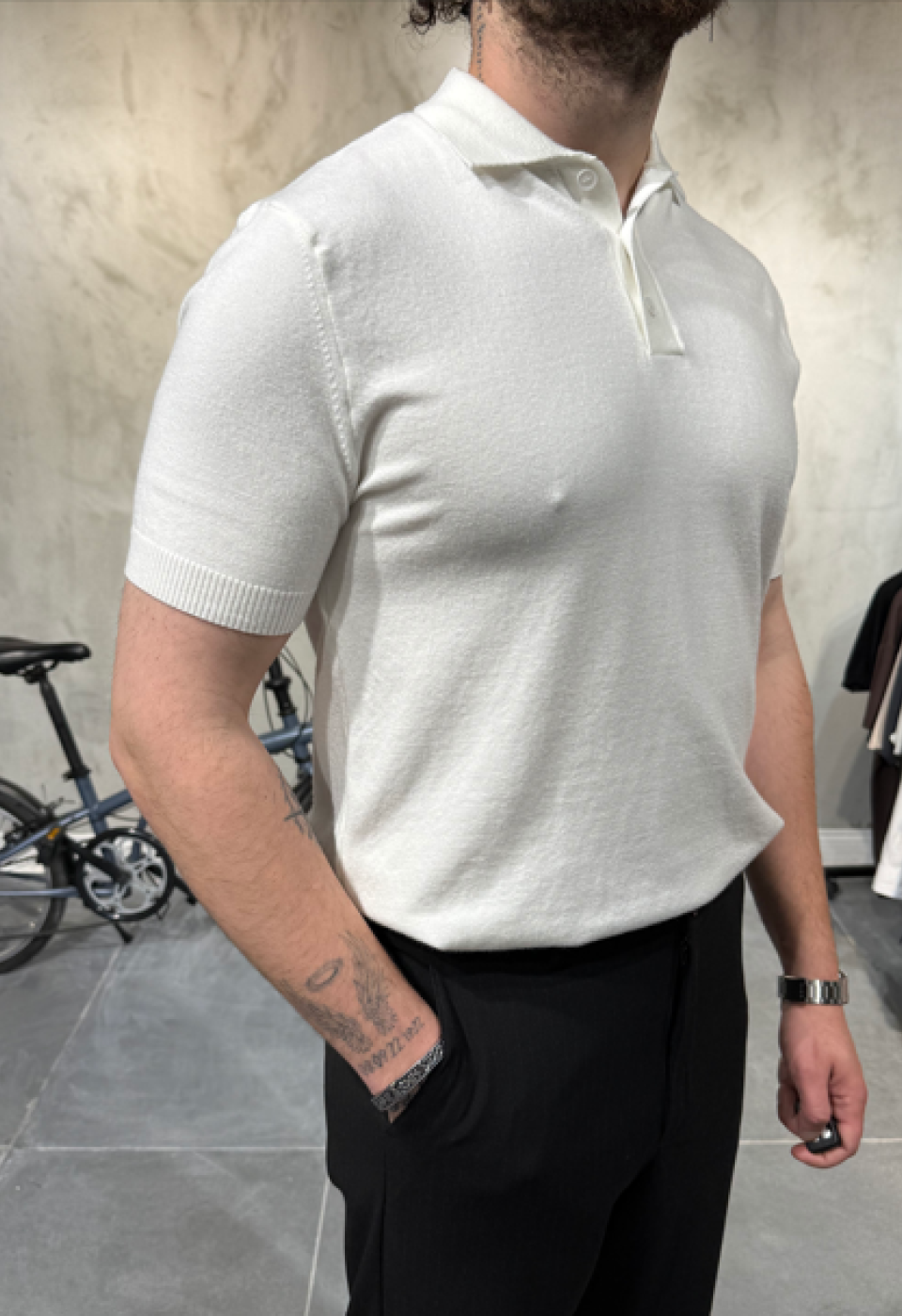 Basic Polo Yaka Beyaz T-Shirt Basic Polo Yaka Beyaz T-Shirt