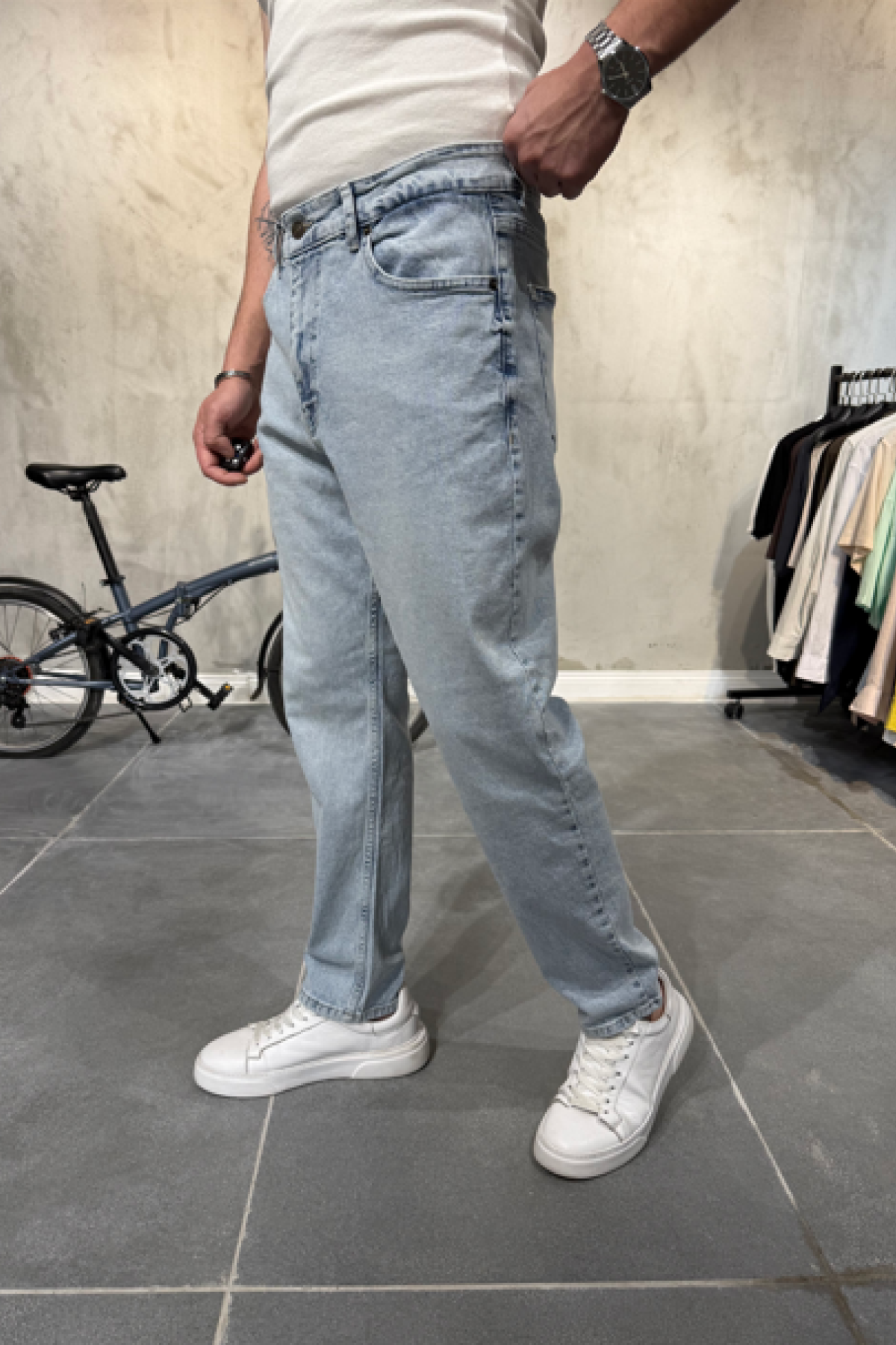 Boyfriend Likralı Buz Mavi Jean Boyfriend Likralı Buz Mavi Jean