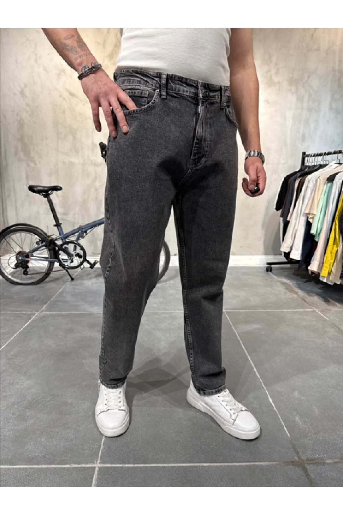 Boyfriend Likralı Antrasit Jean Boyfriend Likralı Antrasit Jean