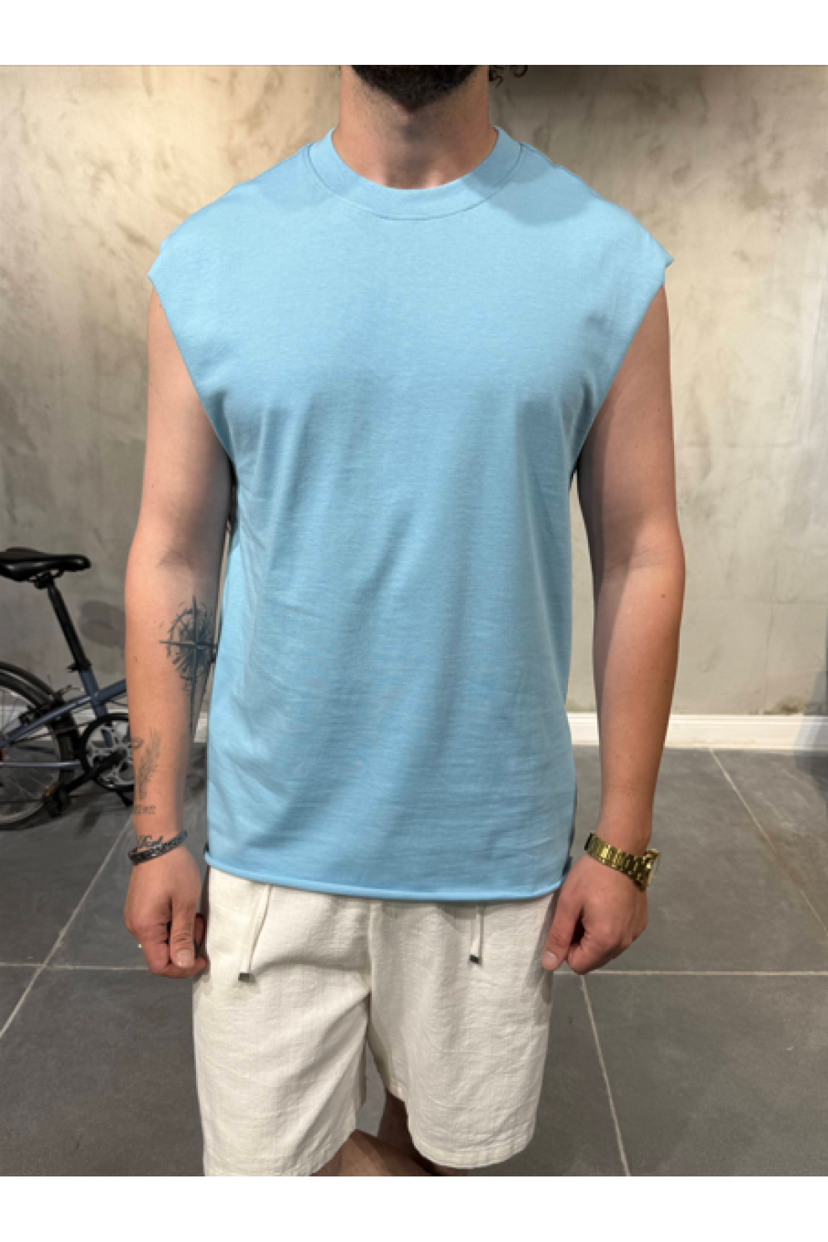 30/2 Sıfır Kol Bebe Mavisi T-Shirt 30/2 Sıfır Kol Bebe Mavisi T-Shirt