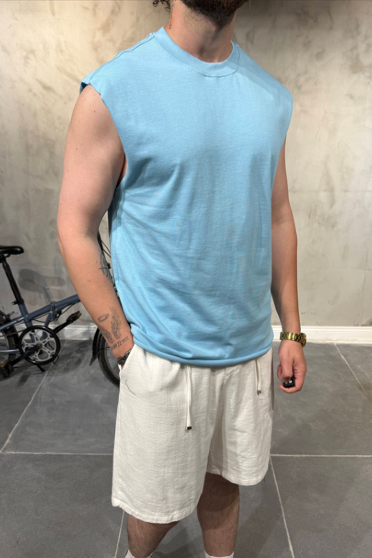 30/2 Sıfır Kol Bebe Mavisi T-Shirt 30/2 Sıfır Kol Bebe Mavisi T-Shirt