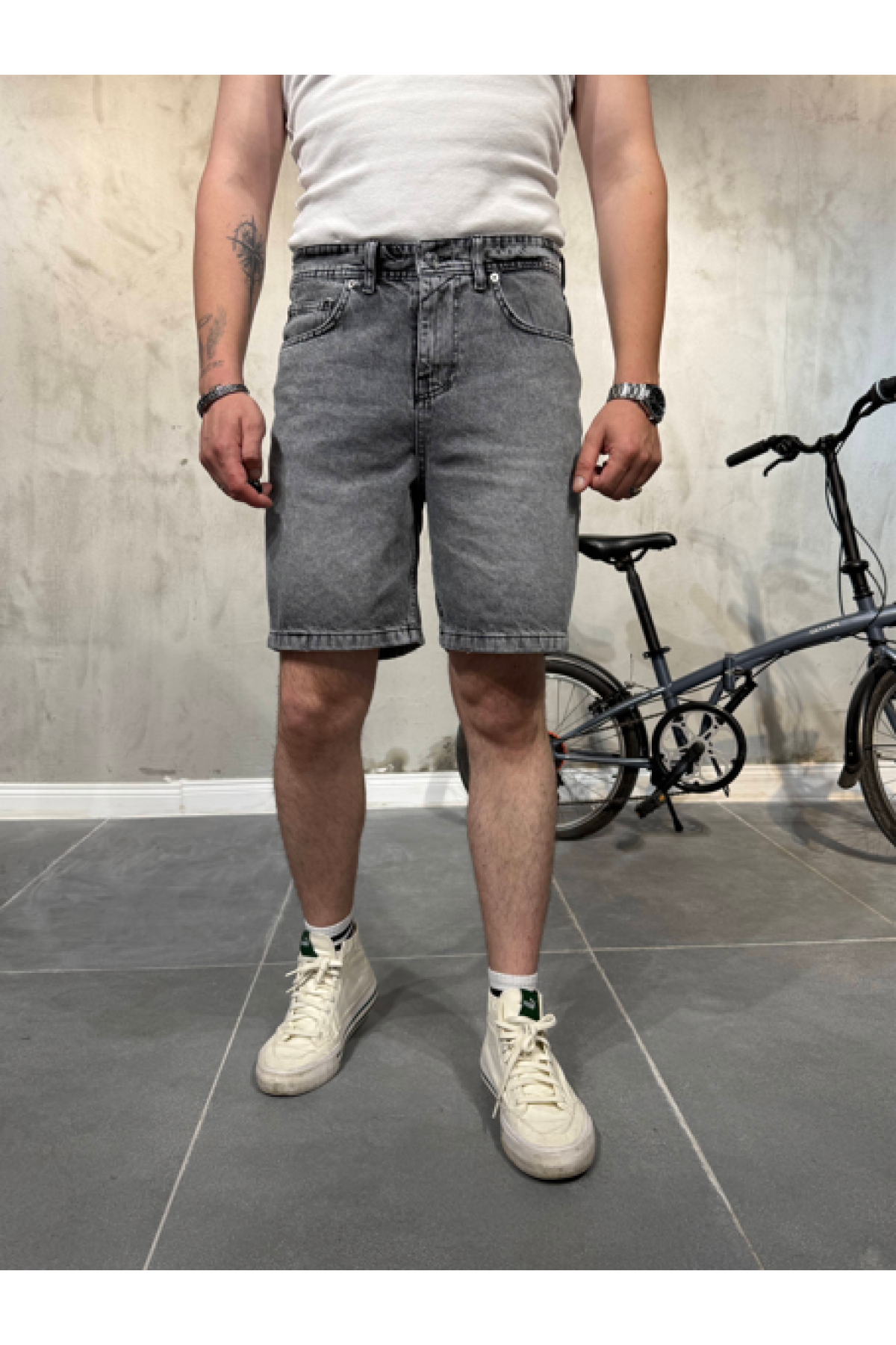 Baggy Antrasit Jean Şort Baggy Antrasit Jean Şort