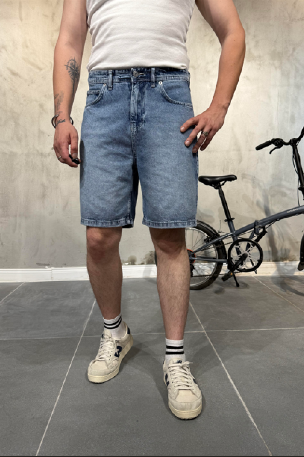 Baggy Mavi Jean Şort Baggy Mavi Jean Şort