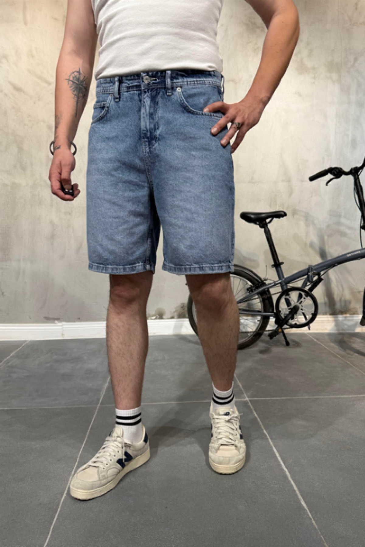 Baggy Mavi Jean Şort Baggy Mavi Jean Şort