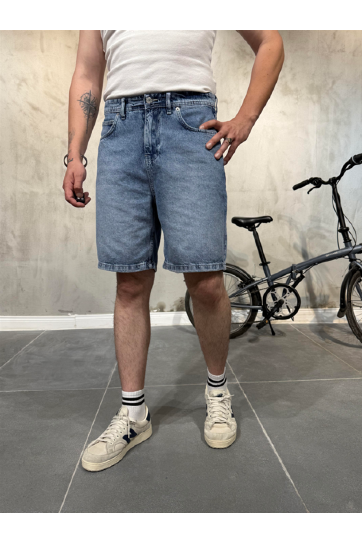 Baggy Mavi Jean Şort Baggy Mavi Jean Şort