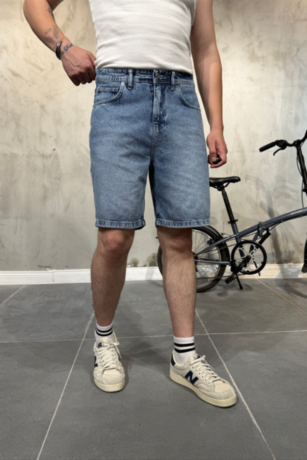 Baggy Mavi Jean Şort Baggy Mavi Jean Şort