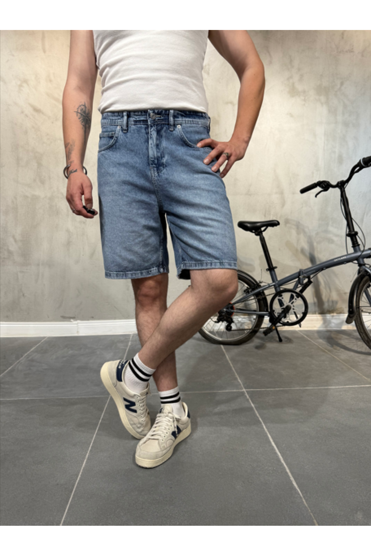 Baggy Mavi Jean Şort Baggy Mavi Jean Şort