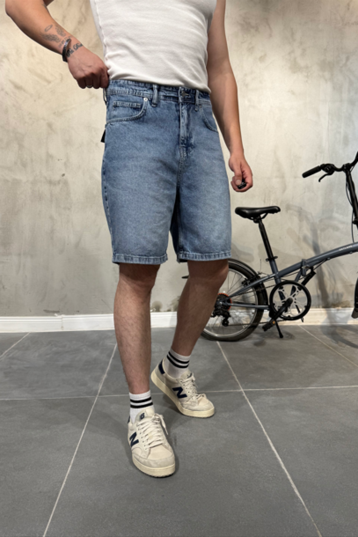 Baggy Mavi Jean Şort Baggy Mavi Jean Şort