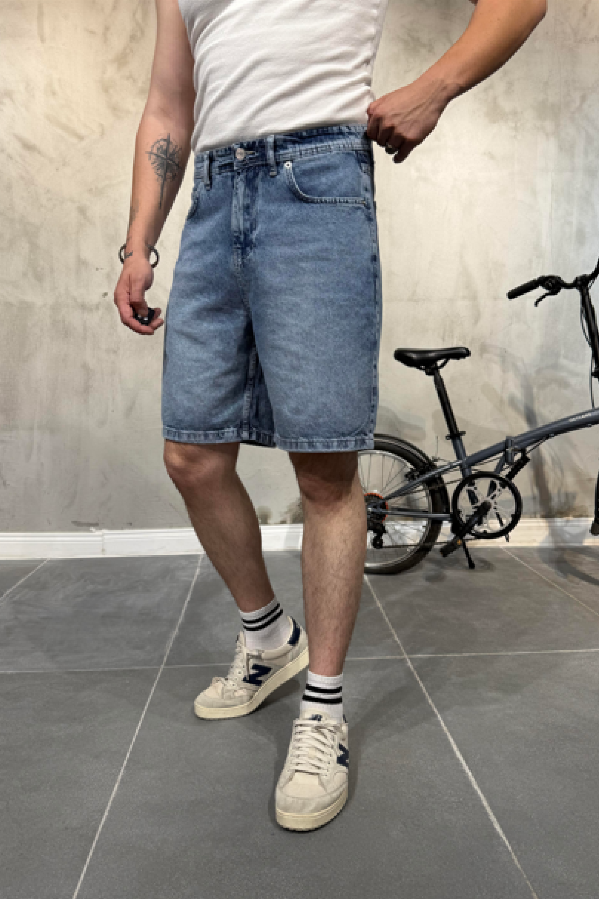 Baggy Mavi Jean Şort Baggy Mavi Jean Şort