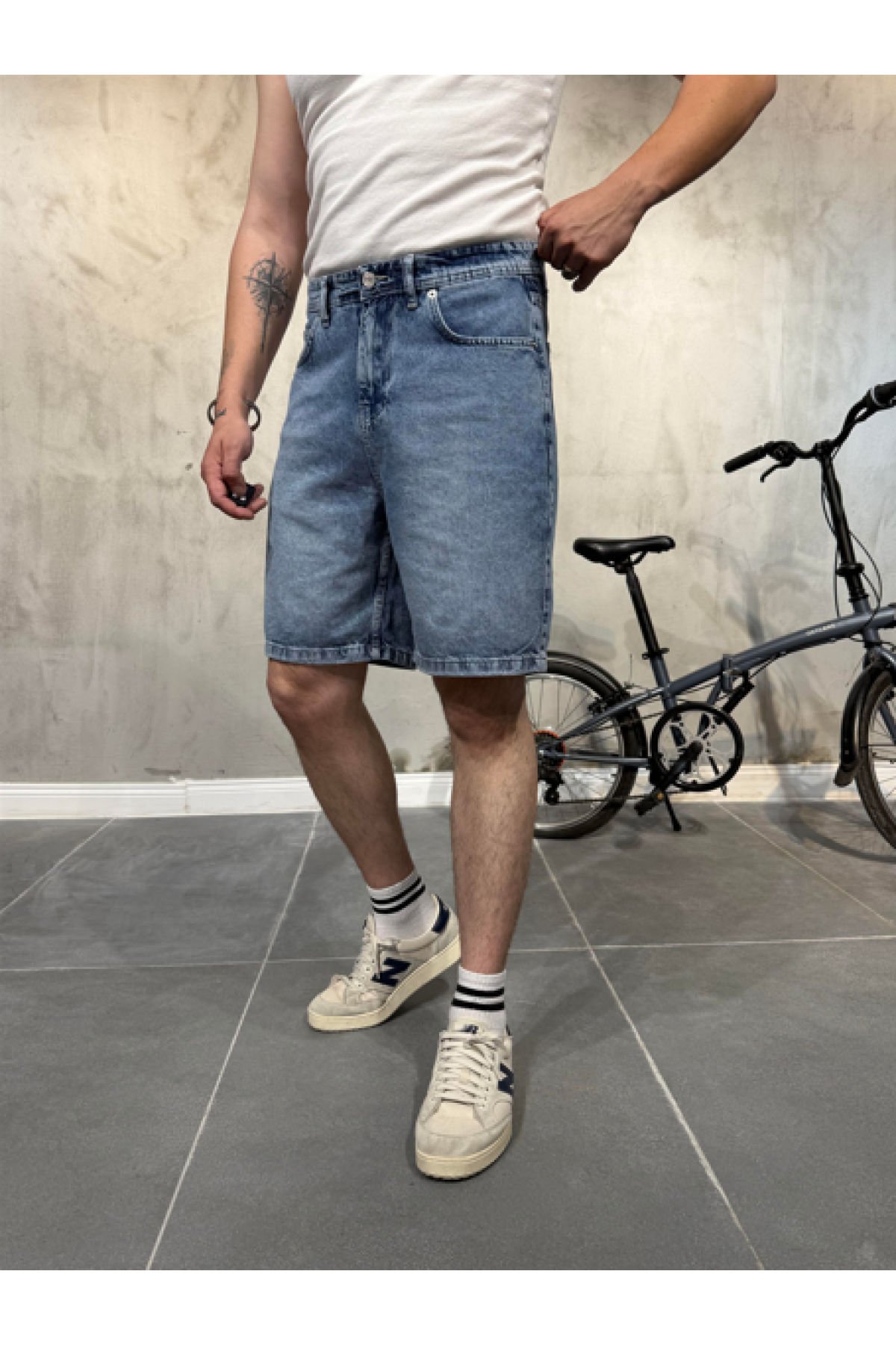 Baggy Mavi Jean Şort Baggy Mavi Jean Şort